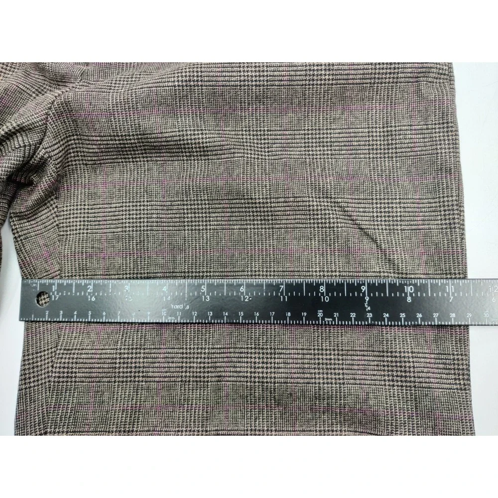 ANTONIO MELANI Women's Plaid Wide Pants Brown Viscose Polyester‎ Blend Size 8